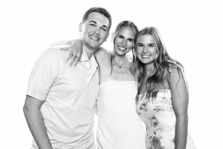 Celebrity-style black and white photo portrait booth
