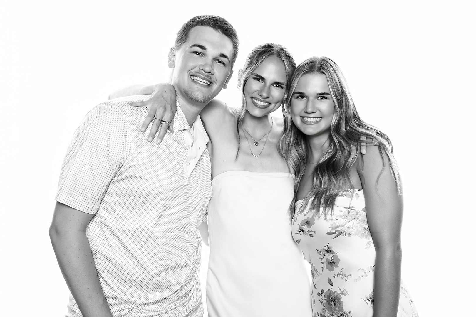Celebrity-style black and white photo portrait booth