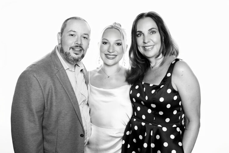 Celebrity-style black and white photo portrait booth
