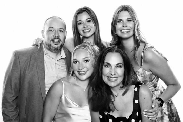 Celebrity-style black and white photo portrait booth