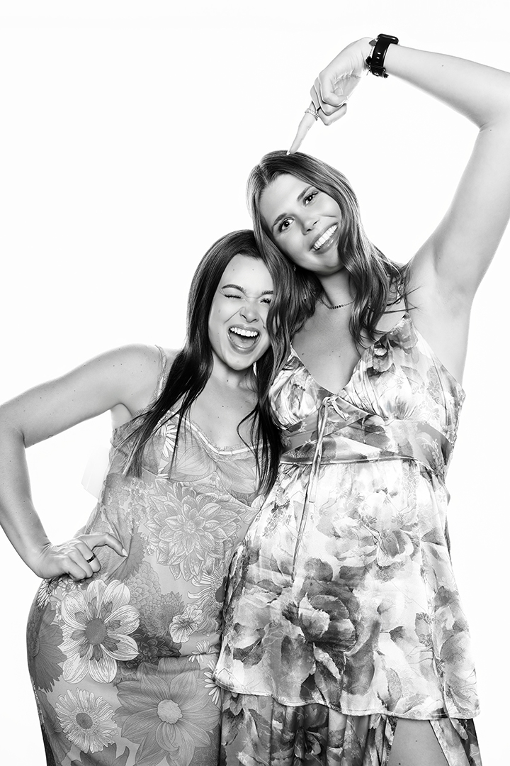 Celebrity-style black and white photo portrait booth