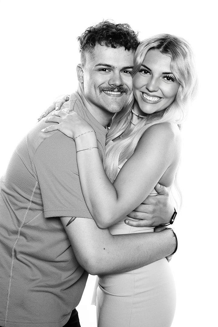 Celebrity-style black and white photo portrait booth