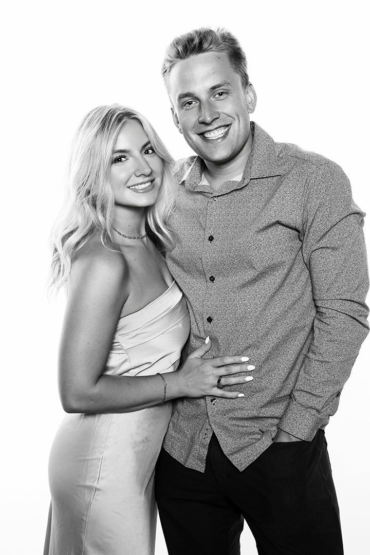 Celebrity-style black and white photo portrait booth