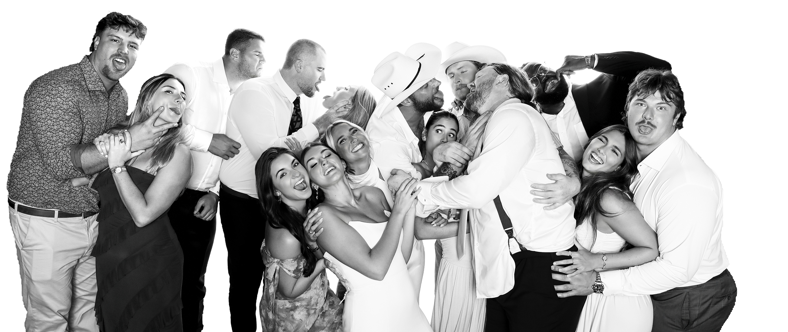 Celebrity-style black and white photo portrait booth