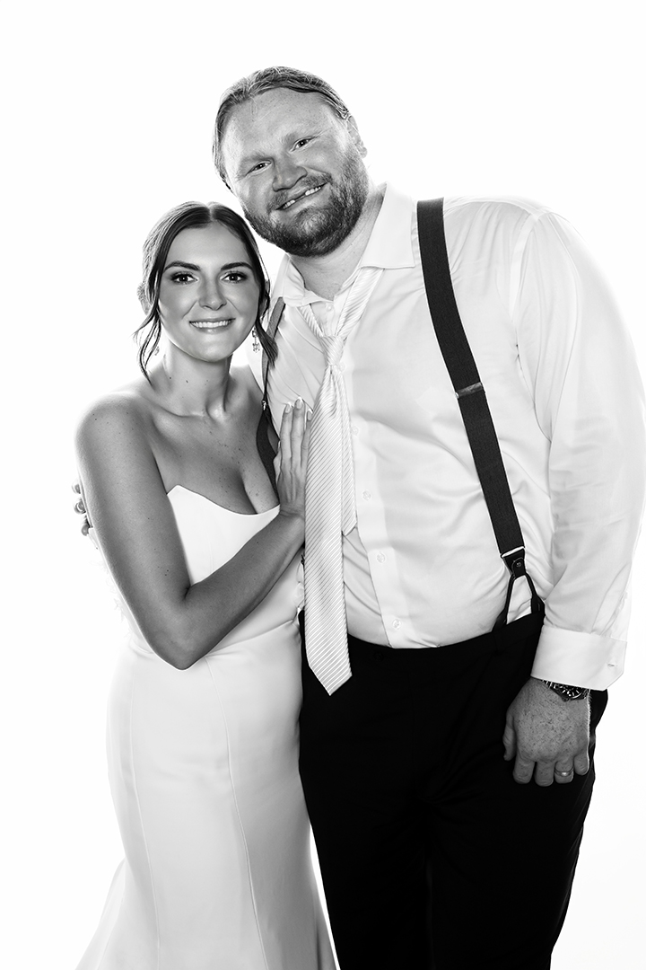 Celebrity-style black and white photo portrait booth