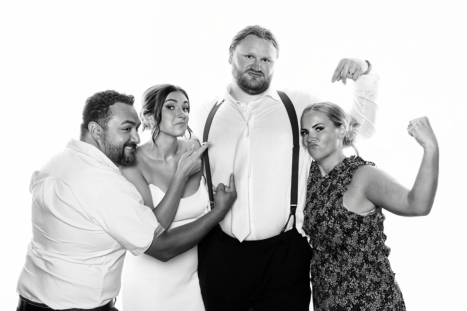Celebrity-style black and white photo portrait booth
