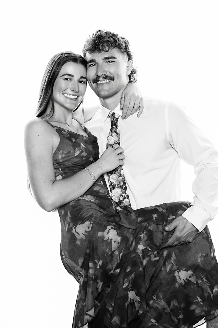 Celebrity-style black and white photo portrait booth