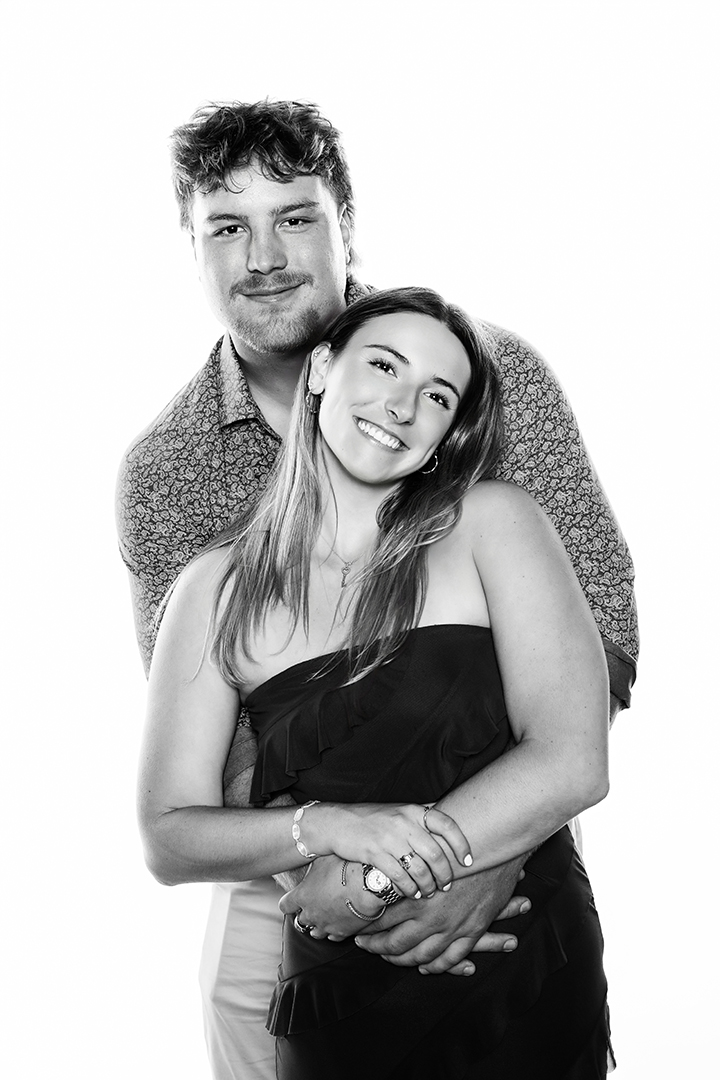 Celebrity-style black and white photo portrait booth