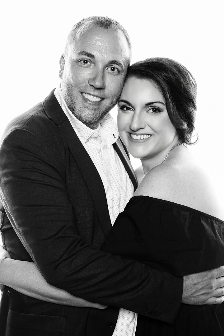 Celebrity-style black and white photo portrait booth