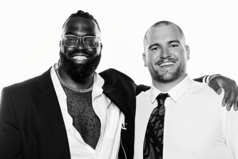 Celebrity-style black and white photo portrait booth