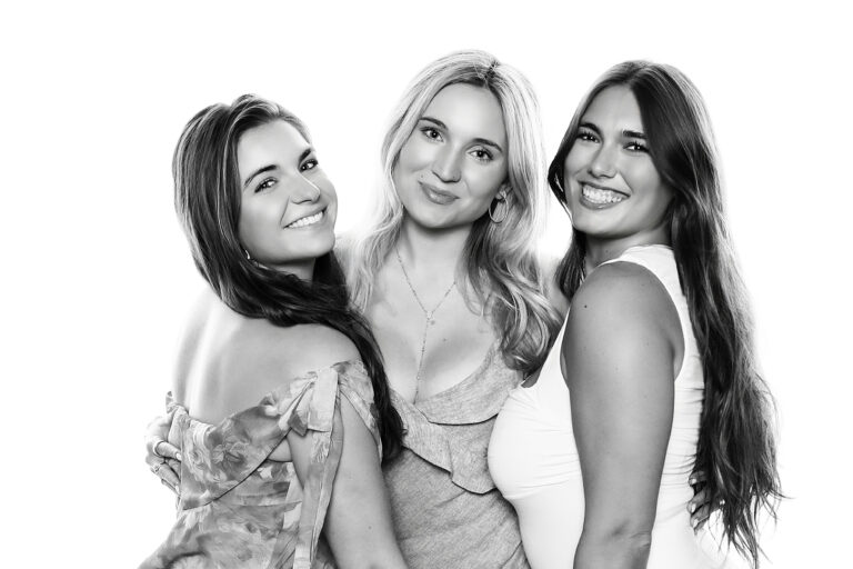 Celebrity-style black and white photo portrait booth