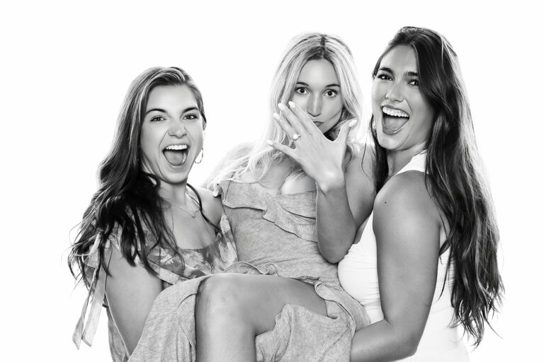 Celebrity-style black and white photo portrait booth