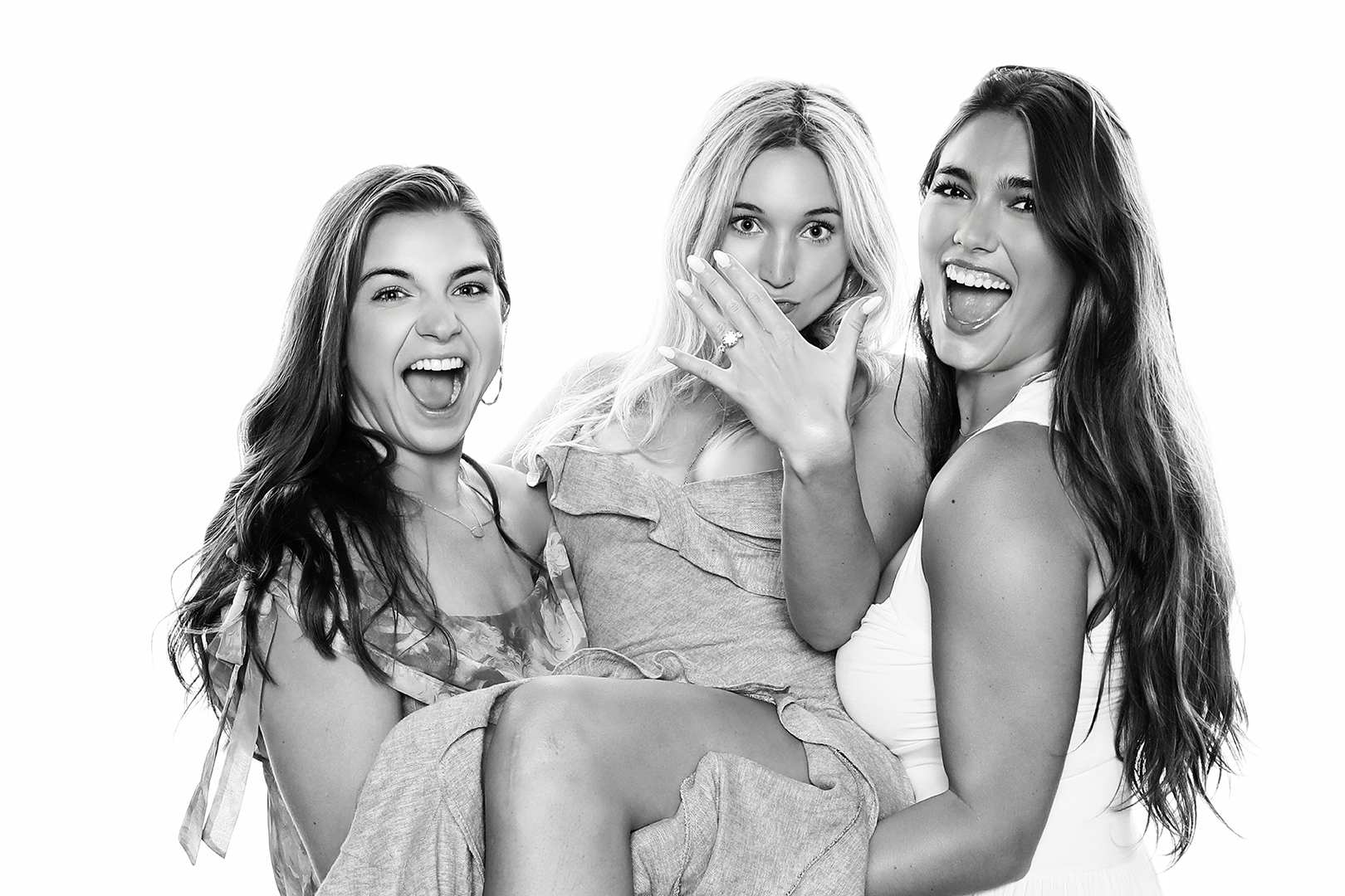 Celebrity-style black and white photo portrait booth