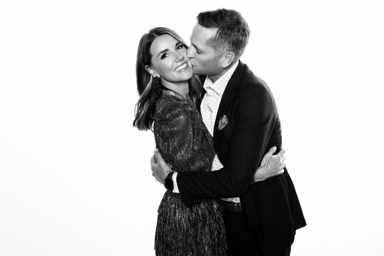 Celebrity-style black and white photo portrait booth