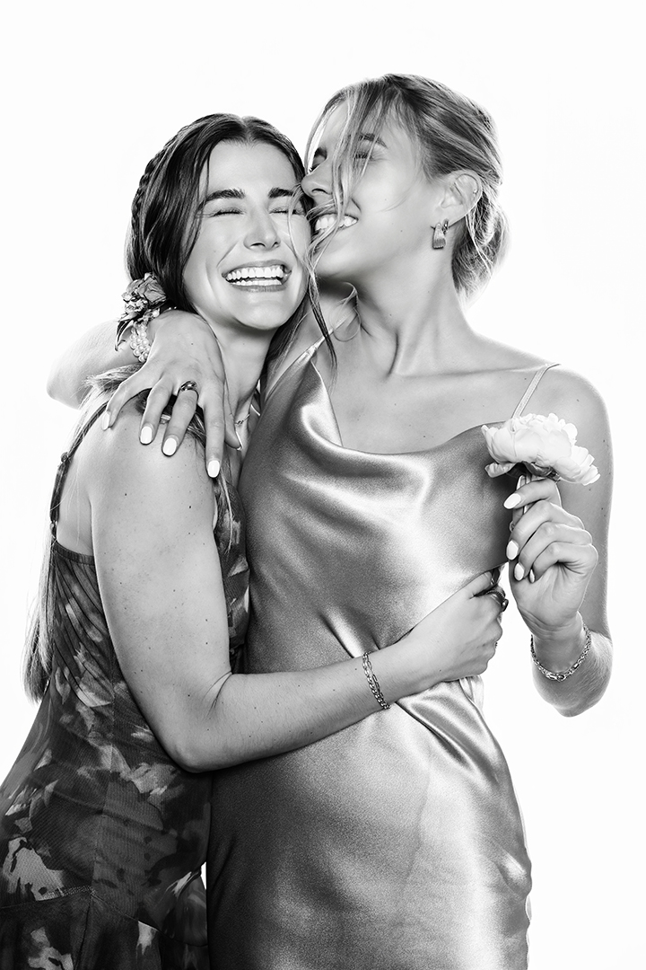 Celebrity-style black and white photo portrait booth