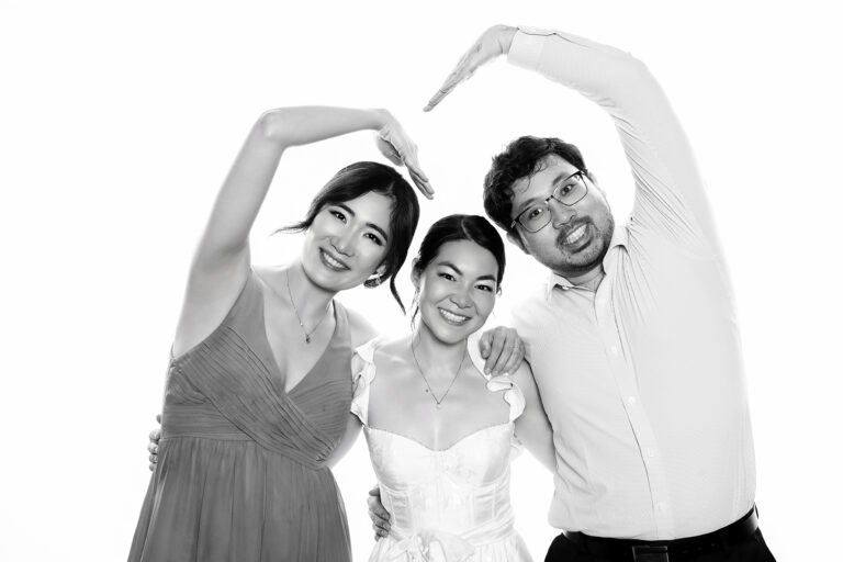 Celebrity-style black and white photo portrait booth