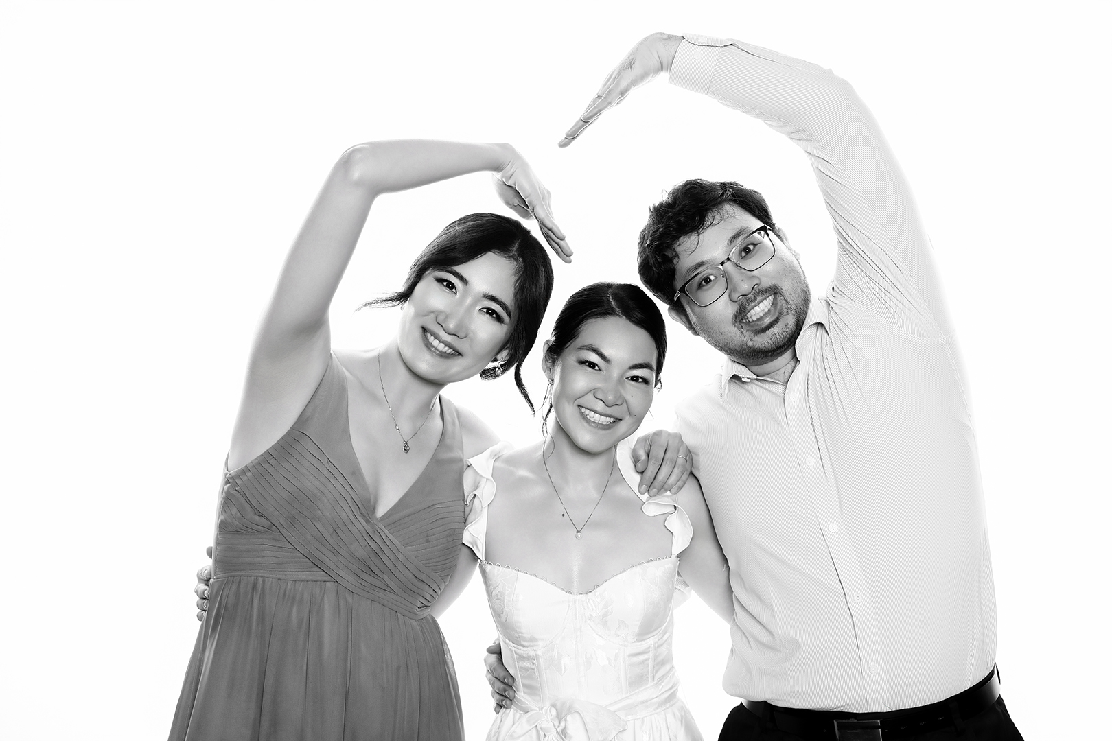 Celebrity-style black and white photo portrait booth