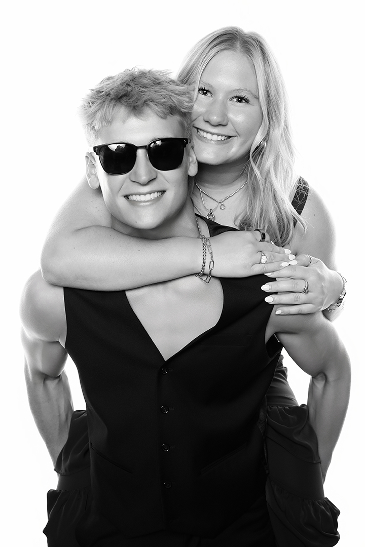 Celebrity-style black & white photo portrait booth